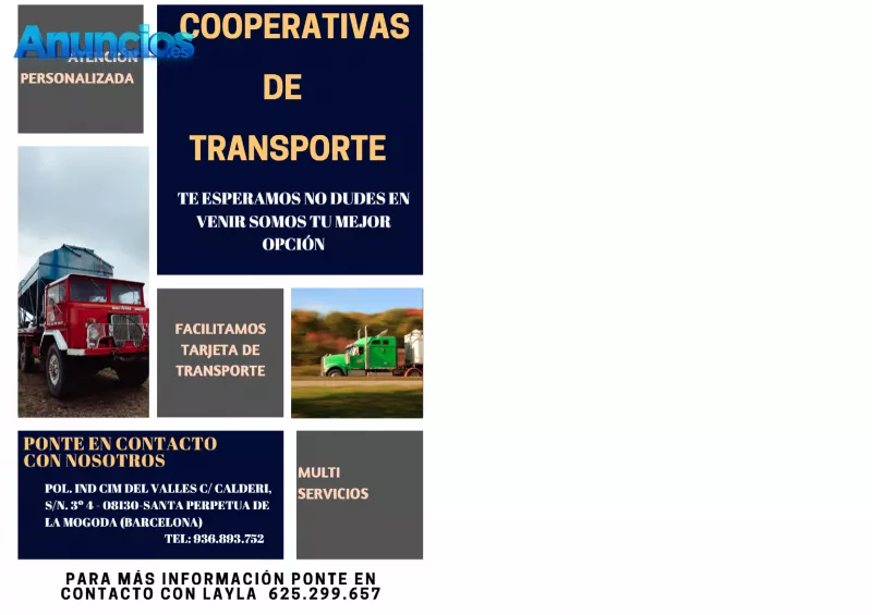 COOPERATIVAS – ALQUILER TARJETA TRANSPORTE – CAMIONEROS 