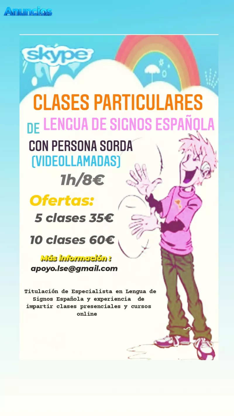 Clases online individuales Lengua de Signos Española