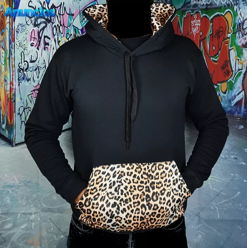 Sudaderas Punk - tela Leopardo