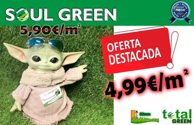SOUL GREEN 20mm -4,99 €/m2- OFERTA!! Transp. Incluido