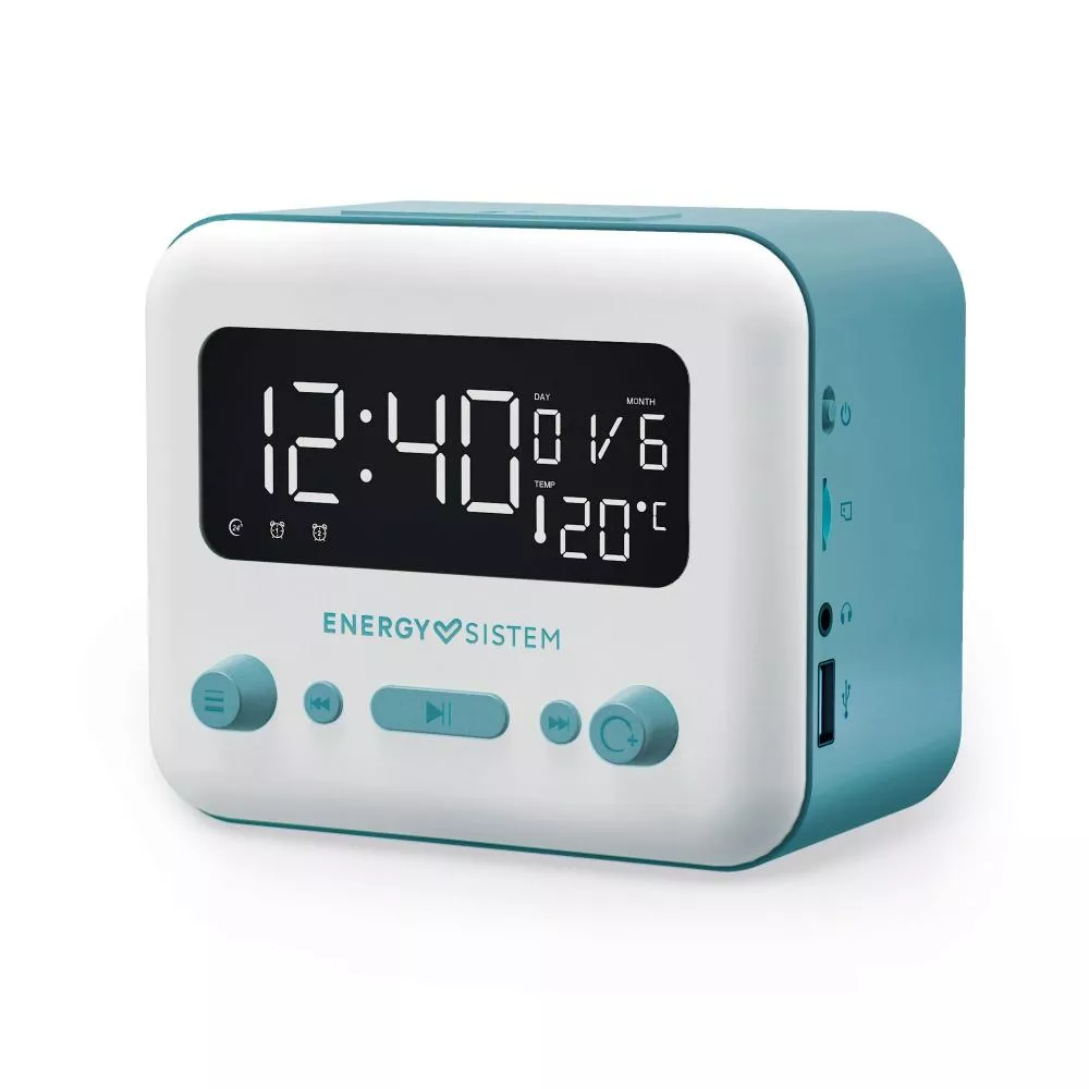 Clock Speaker 2 Reloj Digital Azul, Blanco