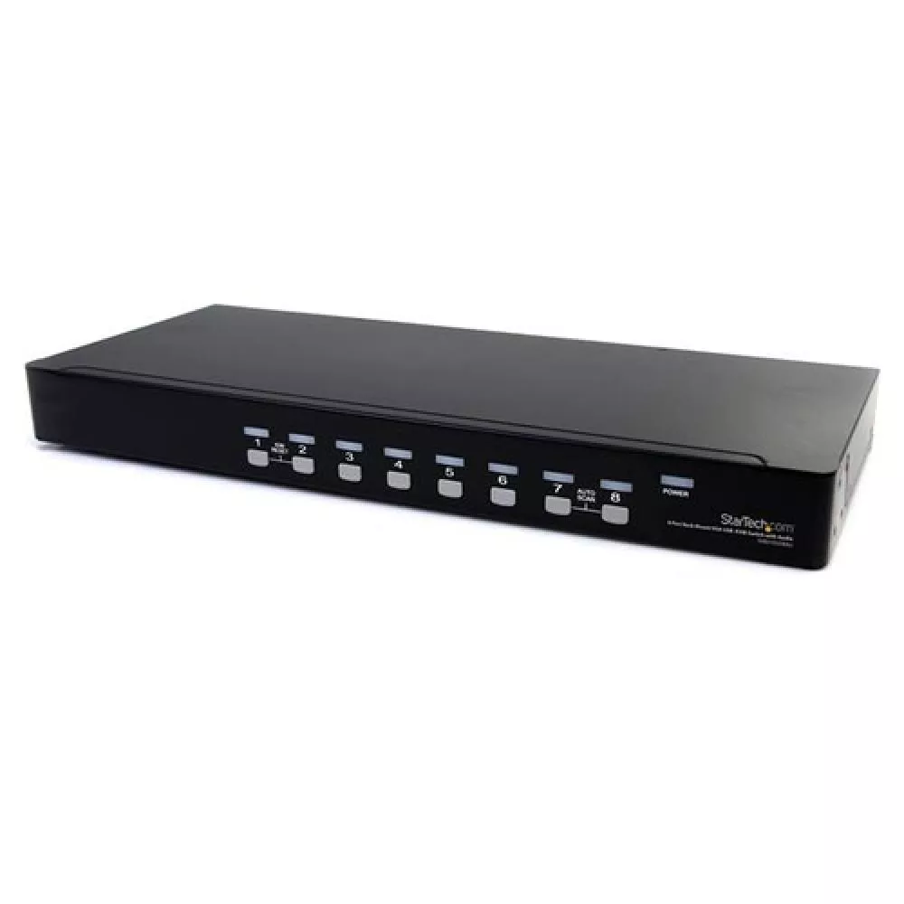 StarTech.com Conmutador Switch KVM 8 Puertos de Vídeo VGA HD15 USB 2.0 USB A y Audio - 1U Rack Estan